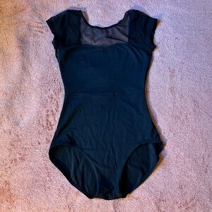 Capezio Black Cap Sleeve Leotard with Mesh
